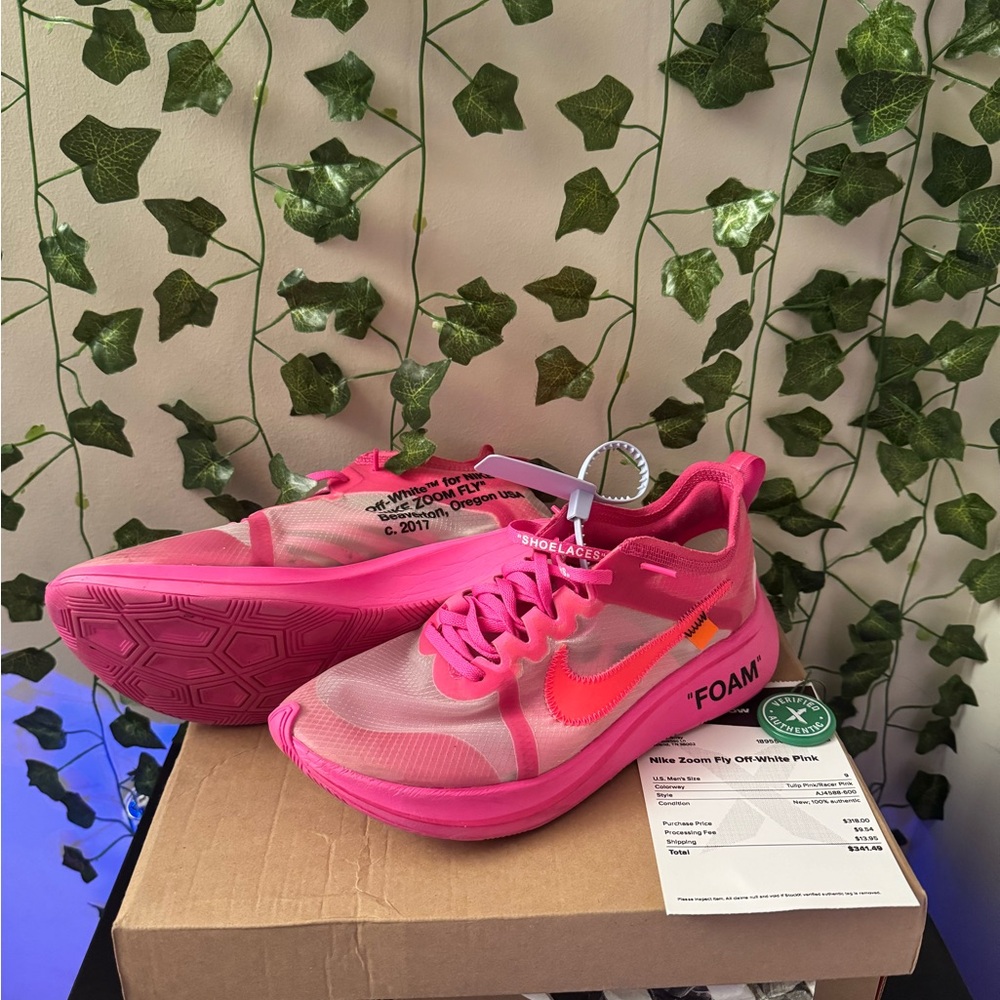 Men’s Off White Nike Zoom Fly Pink Sneakers